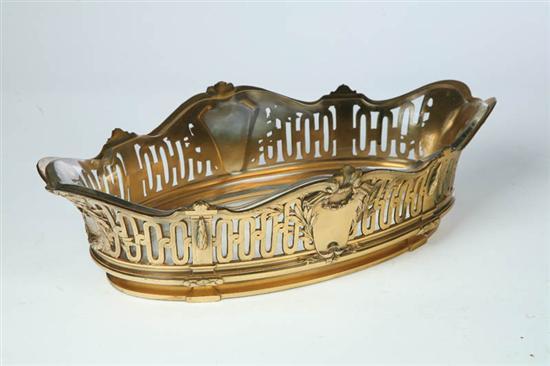 Appraisal: GILT ART NOUVEAU CENTERPIECE Marked for Christofle Paris ca gilt