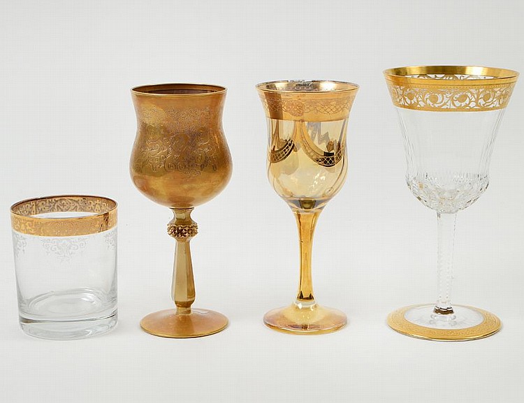 Appraisal: TWELVE ITALIAN PARCEL GILT WINE GLASSES TWO TUMBLERS th Century