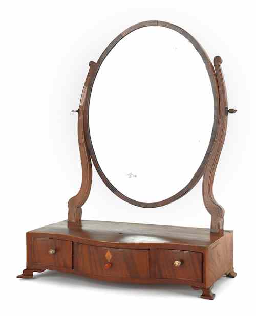 Appraisal: George III mahogany shaving mirror late th c x Provenance