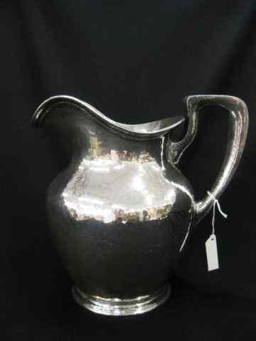 Appraisal: Shreve California Arts Crafts Sterling WaterPitcher handhammered design '' tall