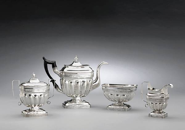 Appraisal: A silver four piece partial tea and coffee setSamuel Williamson