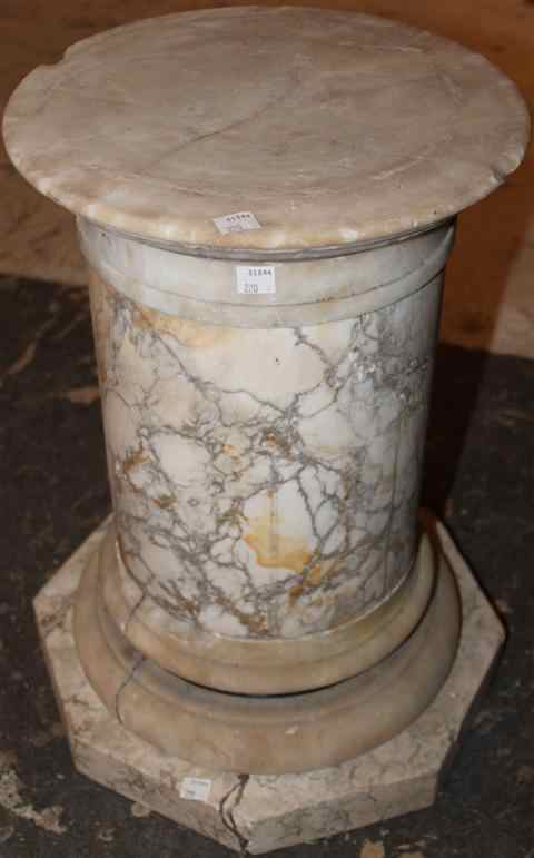 Appraisal: VICTORIAN MOTTLED BEIGE AND GRAY MARBLE COLUMN probably th century