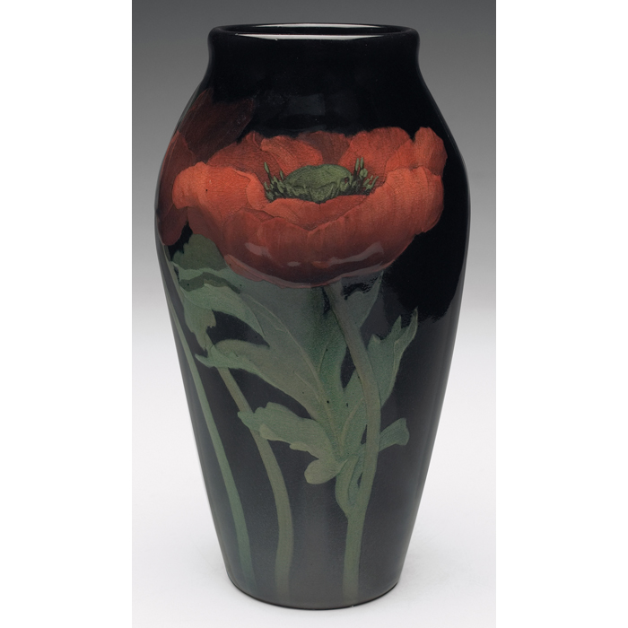 Appraisal: Fine Rookwood vase Black Iris glaze with a nicely painted