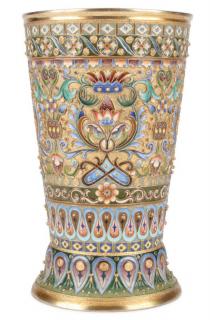 Appraisal: IMPRESSIVE RUSSIAN SILVER ENAMEL BEAKER A LARGE AND IMPRESSIVE RUSSIAN