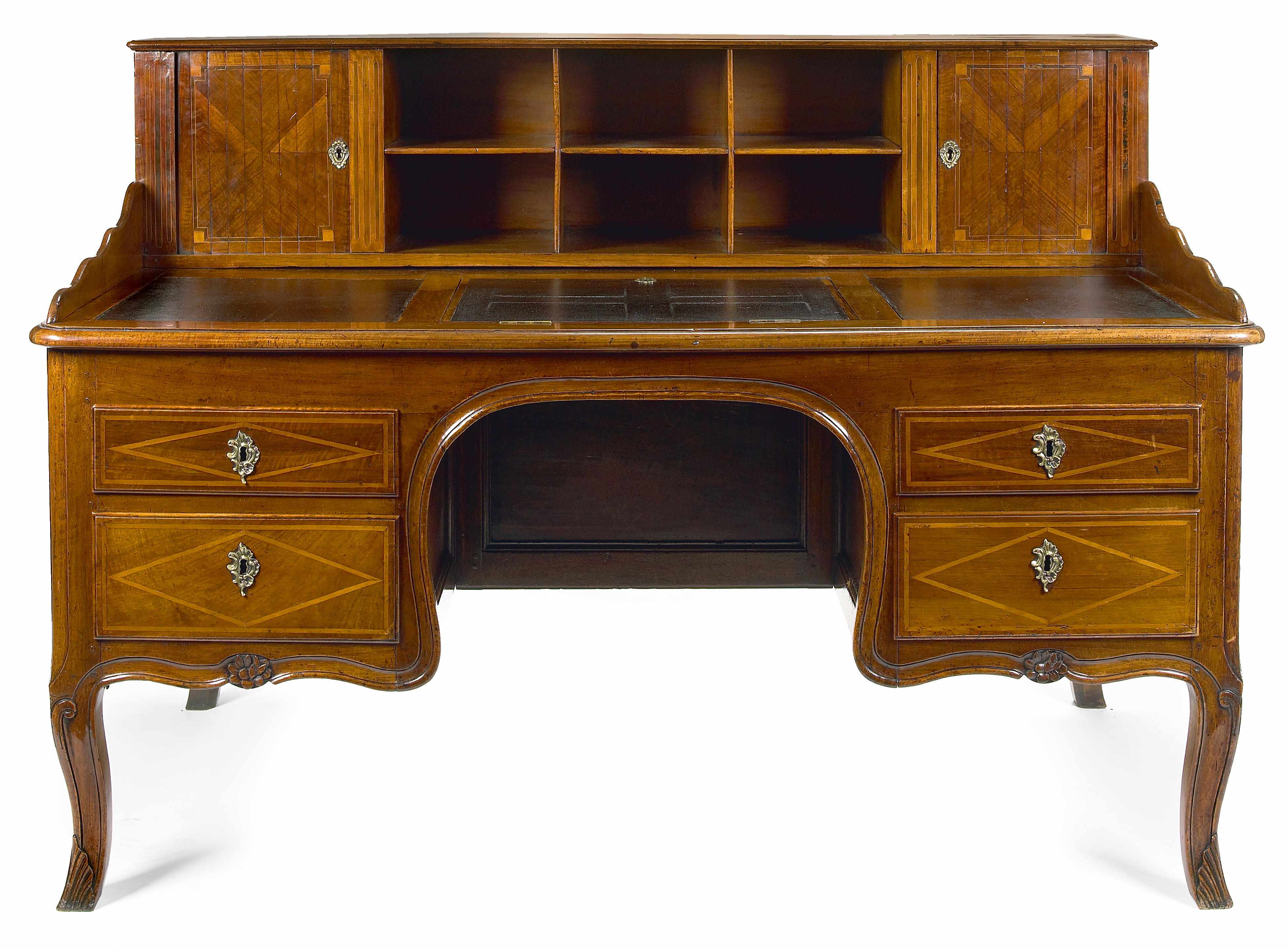 Appraisal: A Louis XVI inlaid walnut desk Jean-Franois Hache fourth quarter