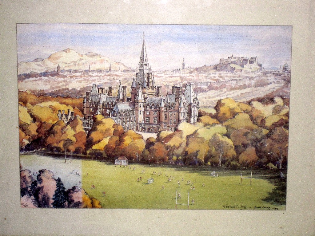 Appraisal: After PORTEOUS WOOD Limited Edition reproduction 'Fettes College' signed and