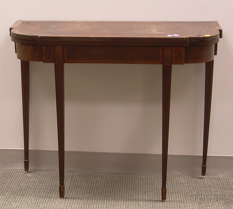 Appraisal: Regency Boxwood and Rosewood Inlaid Mahogany Game Table