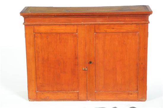 Appraisal: HANGING CUPBOARD New England mid th century pine Stepped cornice