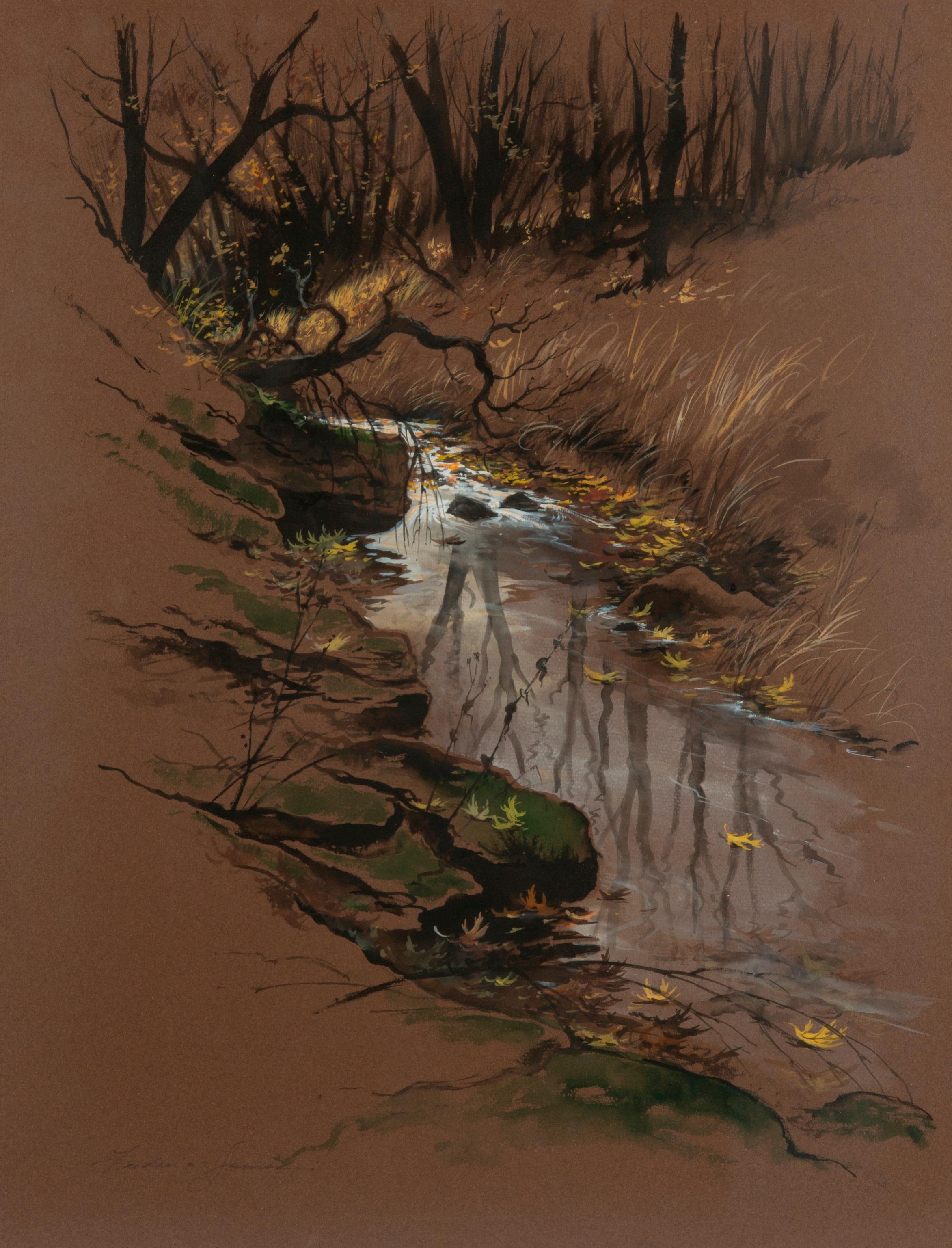 Appraisal: FREDERIC JAMES 'AUTUMN' WATERCOLOR Frederic James Missouri - Autumn circa