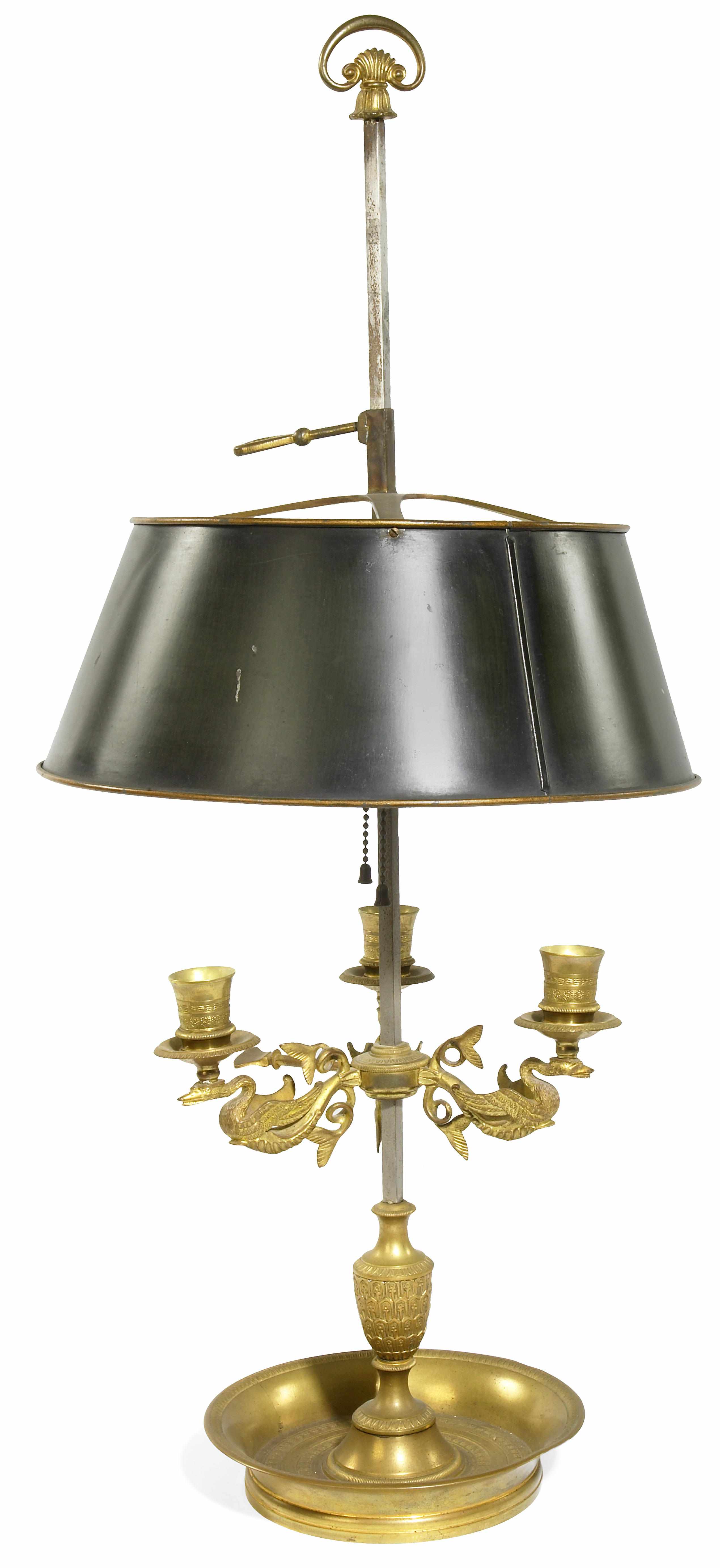 Appraisal: A Louis XVI style gilt bronze bouillotte lamp circa The