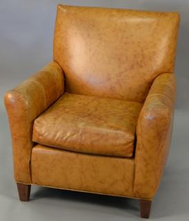 Appraisal: Leather easy chair Leather easy chair