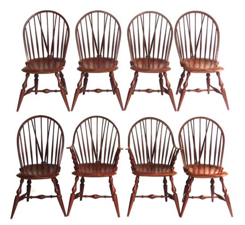 Appraisal: Warren Chair Works set of eight Windsor brace-back dining chairs