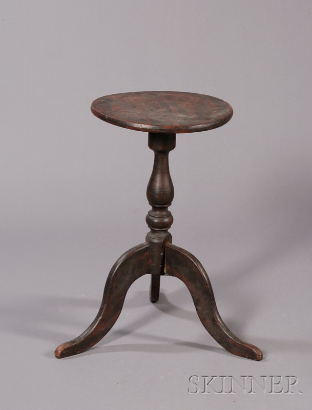 Appraisal: Grain-painted Tripod-base Candlestand New England early th century old surface