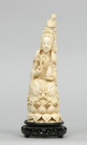 Appraisal: Carved Ivory Female Diety Probably Chinese ca th Century unsigned