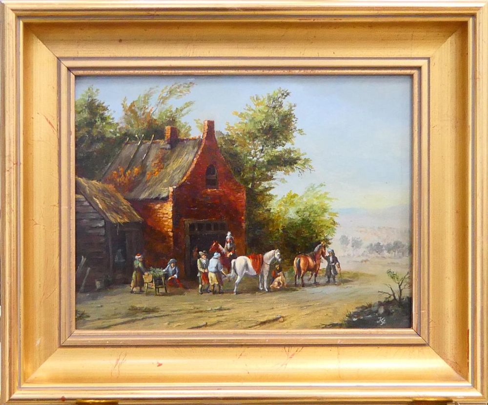 Appraisal: SIGNED KJ th C ENGLISH SCHOOL OIL ON BOARD th