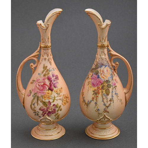 Appraisal: Two Royal Worcester ewers and printed and painted with wild