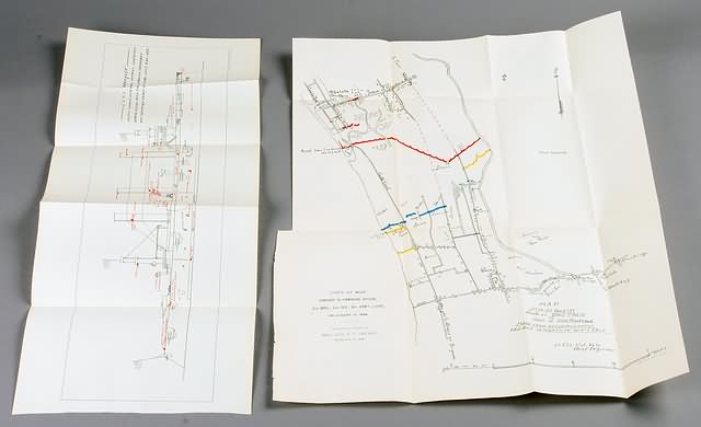 Appraisal: Lot of documents diagram of the USS Brooklyn long showing