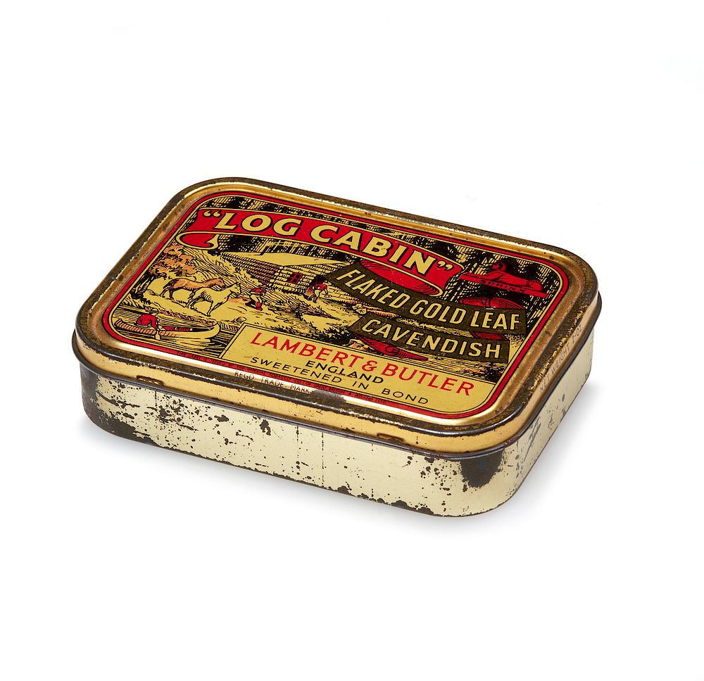 Appraisal: Lambert and Butler Log Cabin Tobacco Tin Lambert and Butler