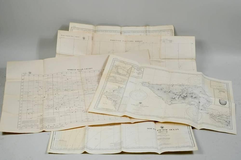 Appraisal: Four Vintage US Navy Star Charts Four vintage US Navy