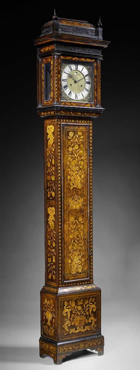 Appraisal: A late th century walnut and floral marquetry month going