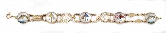 Appraisal: An American reverse crystal intaglio bracelet probably by Sloan Co