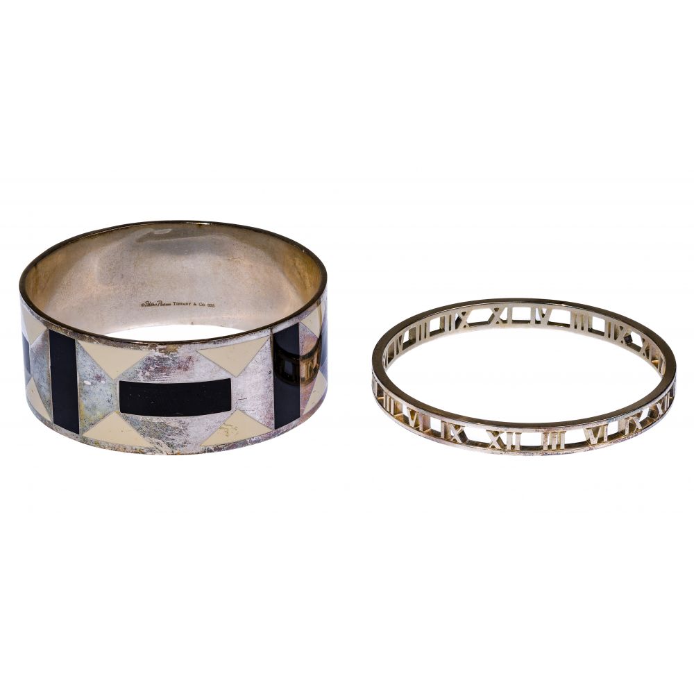 Appraisal: TIFFANY CO STERLING SILVER BRACELETS bracelets including an enamel bracelet