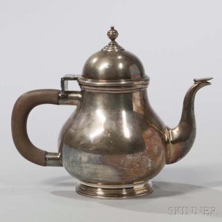 Appraisal: Edward VII Britannia Standard Silver Teapot London - monogrammed pear-shaped