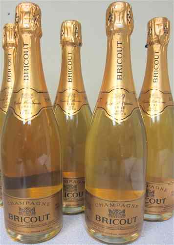 Appraisal: NINE BOTTLES OF VINTAGE FRENCH CHAMPAGNE Champagne Bricout a Avize