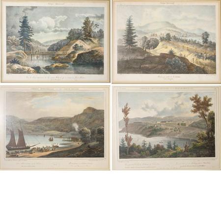 Appraisal: After J Milbert hand-colored lithographs-- from Amerique Septentrionale from Itineraire