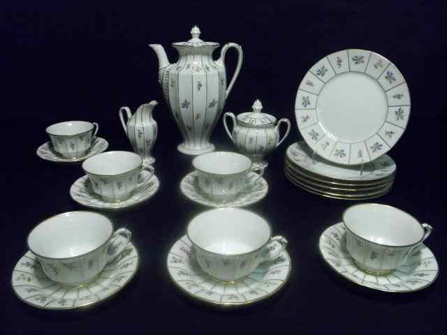 Appraisal: Furstenberg German porcelain floral tea service for six Includes six