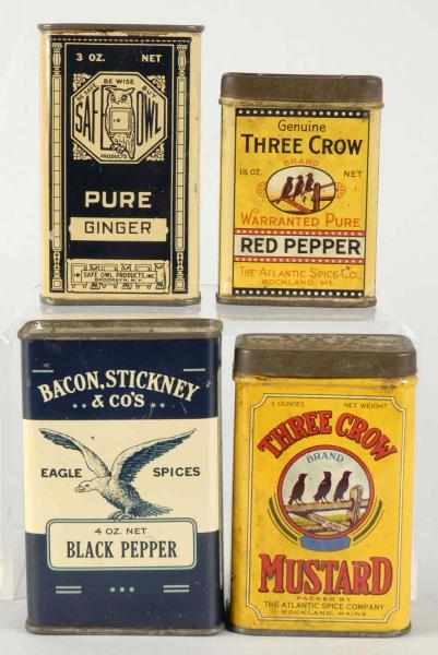 Appraisal: Lot of Advertising Spice Tins Description Includes Safe Owl Bacon