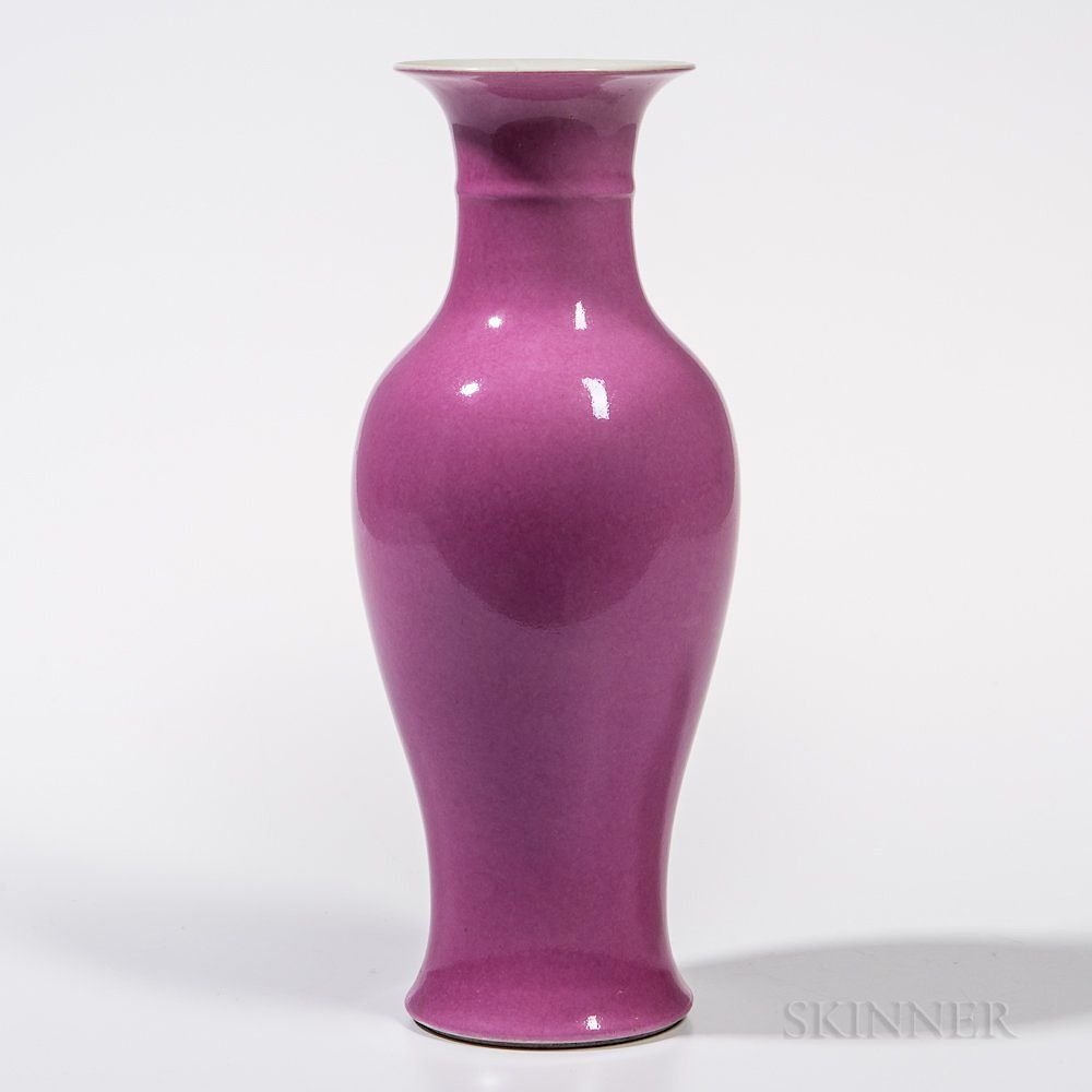 Appraisal: Rose-du-Barry-glazed Vase Rose-du-Barry-glazed Vase China th century baluster shape with