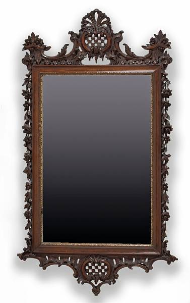 Appraisal: A George III style parcel gilt mahogany mirror last quarter