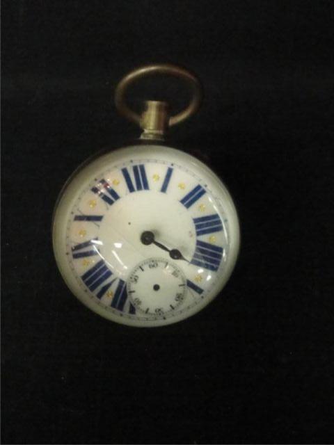 Appraisal: Paperweight Clock with Enamel Face As is- missing winder and