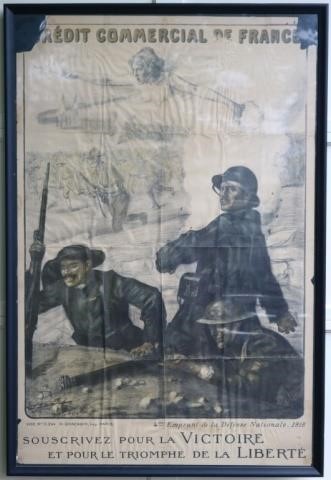 Appraisal: WORLD WAR I COLORED LITHOGRAPH WAR POSTERDEPICTING TRENCH WARFARE DATED