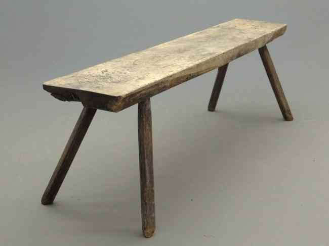 Appraisal: Early slab bench '' Length