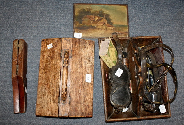 Appraisal: A MIXED LOT TO INCLUDE two antique cutlery boxes one