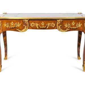 Appraisal: A Fine Louis XV Style Ormolu-Mounted Kingwood and Tulipwood Bureau