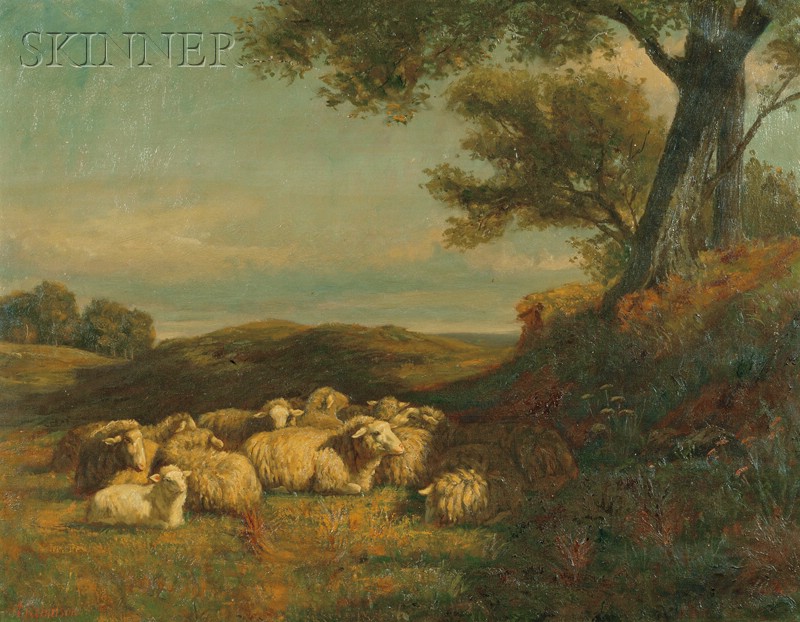 Appraisal: Thomas Harris Robinson American - Sheep in a Field Signed