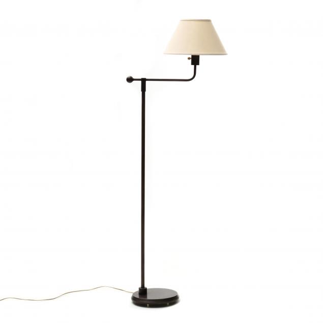 Appraisal: POST-MODERN BRONZE TONE FLOOR LAMP Late th century bronze tone