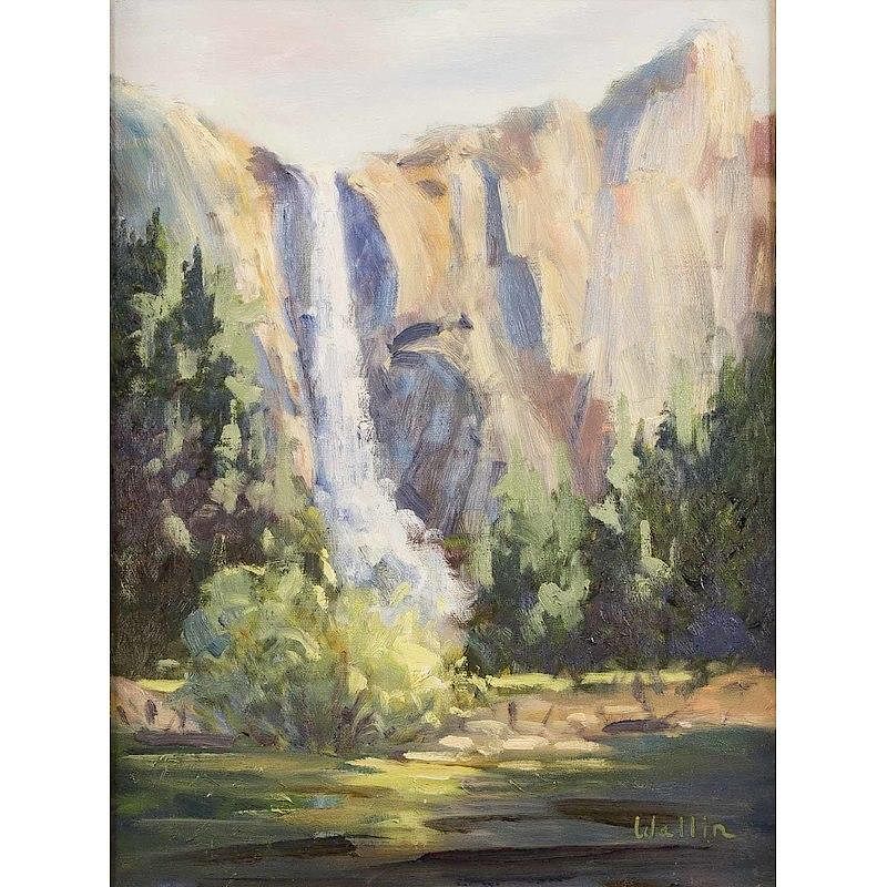 Appraisal: Elaine Wallin Painting Framed oil on canvas Yosemite Falls by