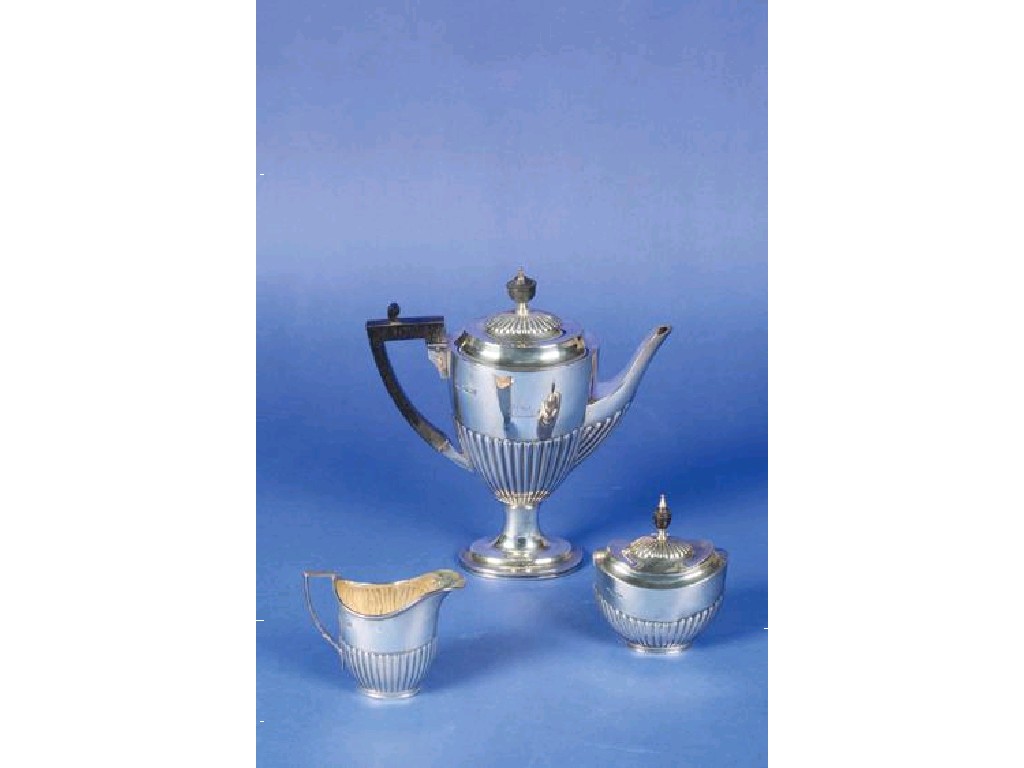 Appraisal: A VICTORIAN AND LATER MATCHED THREE PIECE TEA SET of