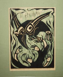 Appraisal: Dale De Armand Juneau Alaska ltd 'd woodblock print Raven