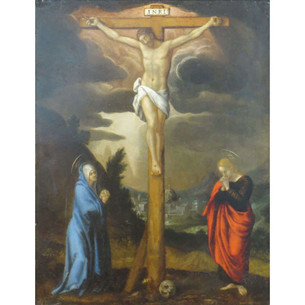 Appraisal: Florentine School th th Century The Crucifixion with the Virgin