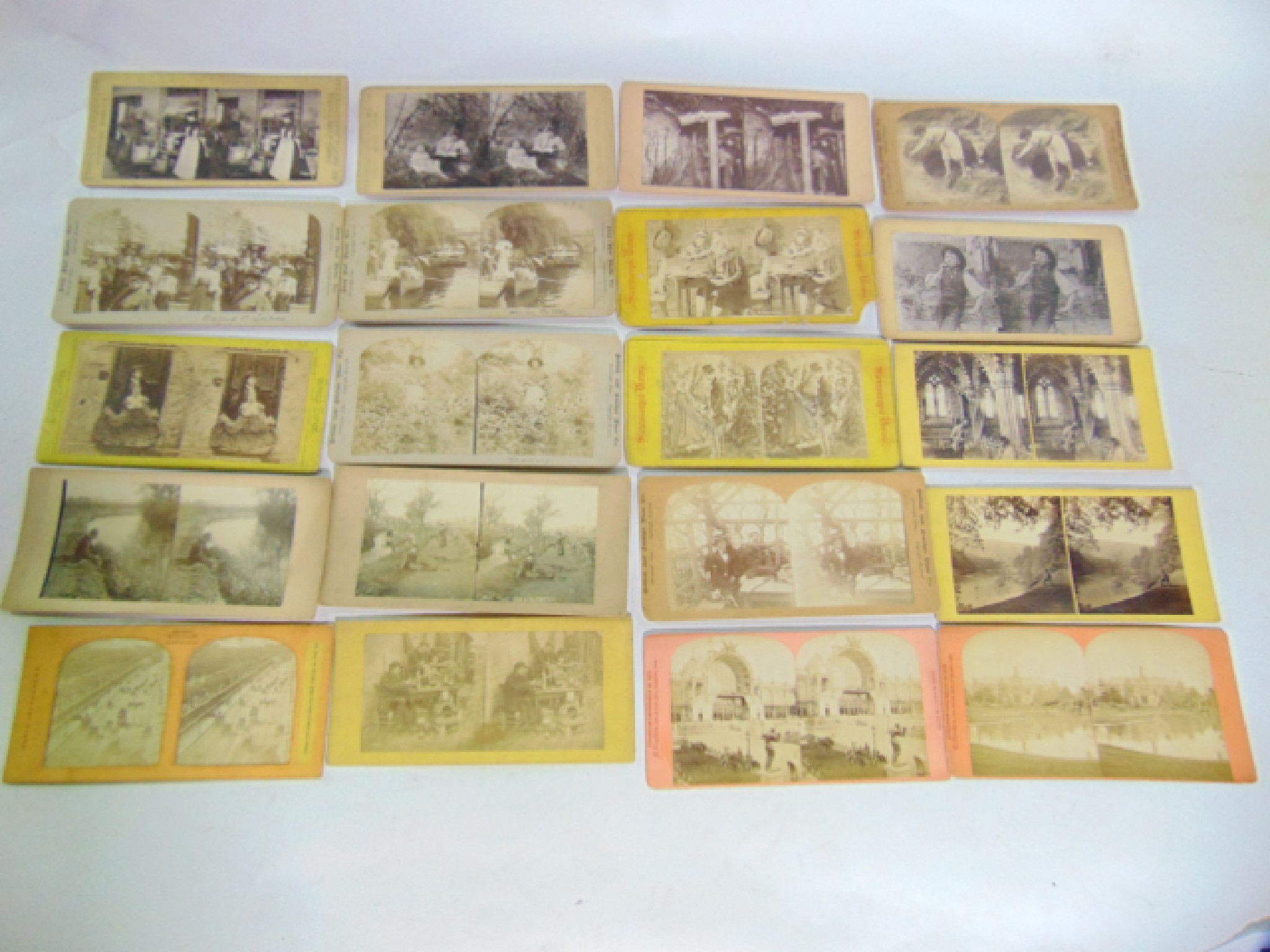 Appraisal: A selection of seventeen mixed early photographic stereoscopic slides with