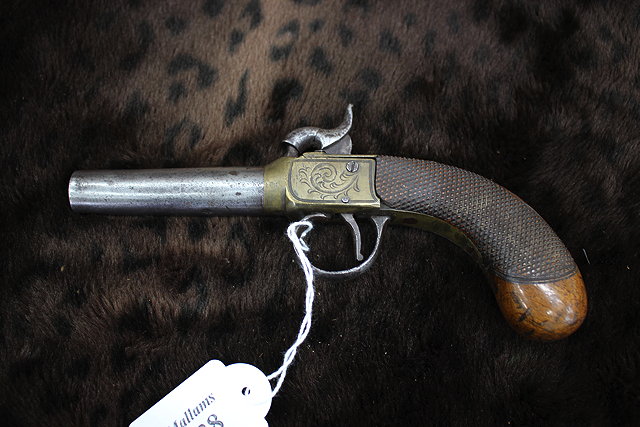 Appraisal: AN EARL TH CENTURY PERCUSSION CAP POCKET PISTOL with a