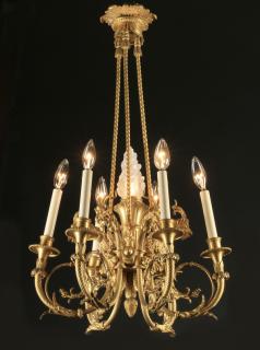 Appraisal: th c Continental gilt bronze chandelier Late th or early