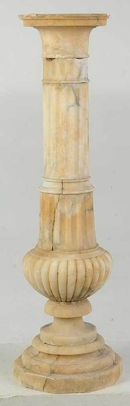 Appraisal: Classical Italian Column Form Alabaster Pedestal multiple fluted and reeded