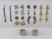 Appraisal: Four pairs of pendant paste set earrings butterflies marked and