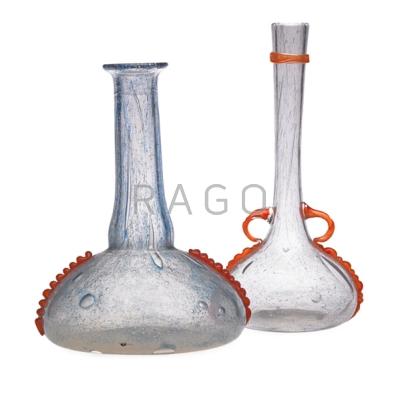 Appraisal: CHARLES SCHNEIDER - Two Cluthra glass vases France ca Both